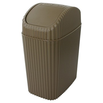 Hachiman Kasei 八幡化成 波紋搖擺蓋垃圾桶/回收桶/廚餘桶  茶褐棕  2L