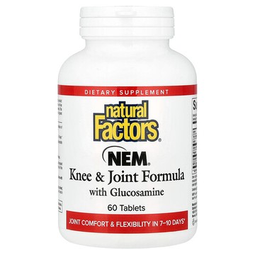 Natural Factors, NEM，含殼糖胺膝關節配方，60 片