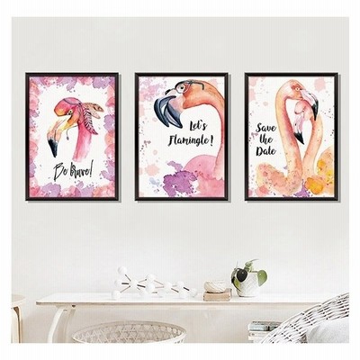 ウォールステッカー フラミンゴ 水彩 絵画風 インテリアシール おしゃれ 額縁 鳥と花のアート リビング 寝室 玄関 お中元ギフト 通販 Lineポイント最大get Lineショッピング