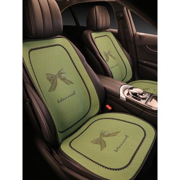 汽車坐墊四季通用棉麻座套半包可愛座墊女士座椅套冬季車載高級感