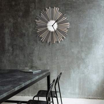 The Sirius - 優雅的銀色/灰色木質掛鐘