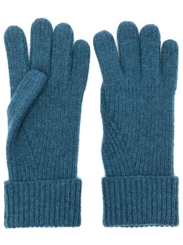 N.Peal - ribbed-knit cashmere gloves - men - Cashmere - One Size - Blue