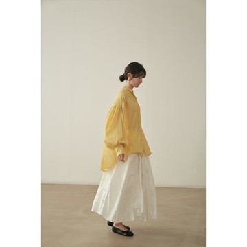 仙氣微透肌理飄帶花苞袖圓領襯衫女夏 設計感小眾娃娃襯衣春秋上