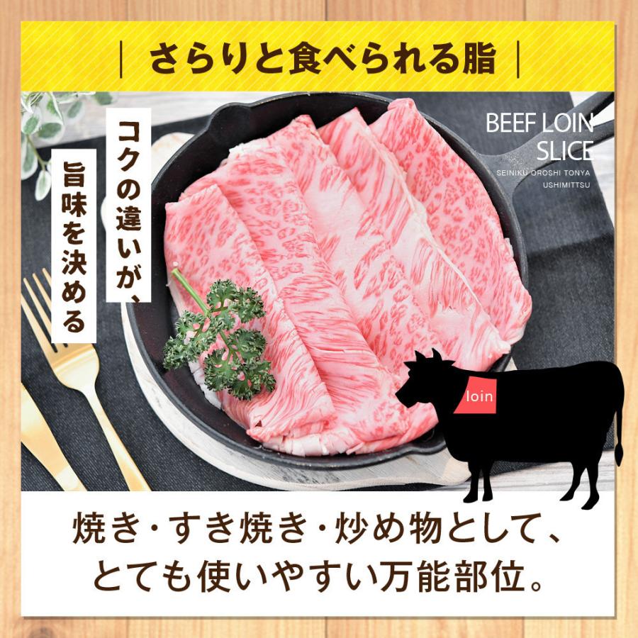 肉 牛肉 黒毛和牛 ロース クラシタ スライス 3kg 送料無料