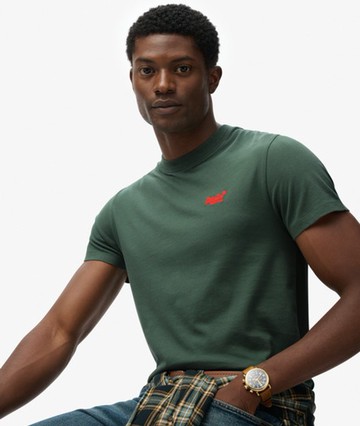 Superdry Men's Organic Cotton Essential Logo T-shirt Green Size: L