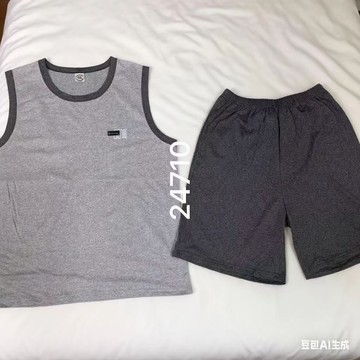 跨境尾貨/直播/實體男士青少年家居服套裝背心透氣休閑寬松睡衣鑫弘-衣錦男裝