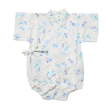 akachan honpo - 甚平連身衣-水波紋-米白色