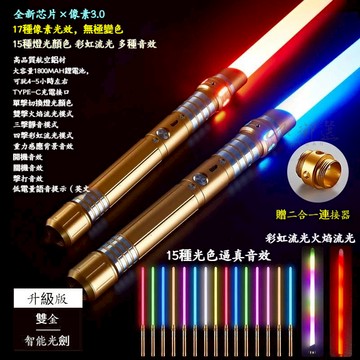精品🔥星戰發光劍 15色像素雷射劍 星際大戰光劍 二合一七色金屬光劍 發聲閃光劍 聲光劍 金屬手柄光劍 光劍變裝玩具