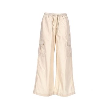 New Balance 女款 杏色 NB 平織 抽繩 工裝 口袋 長褲 AWP53504LIN