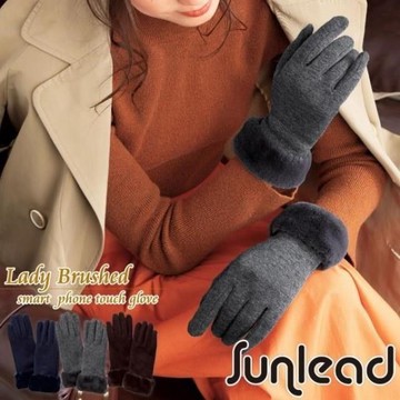 Sunlead 螢幕觸控。日系典雅款保暖防風滾邊刷毛手套