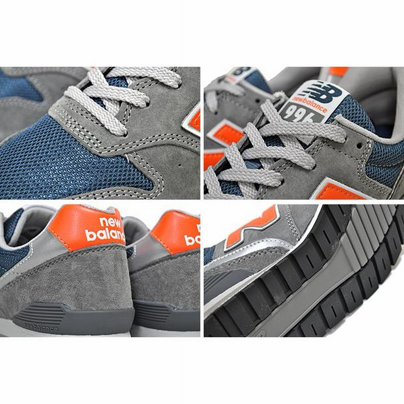 NEW BALANCE CM996SHA width D ニューバランス 996 スニーカー NB996 グレー ネイビー オレンジ GRAY  NAVY BLUE ORANGE | LINEブランドカタログ