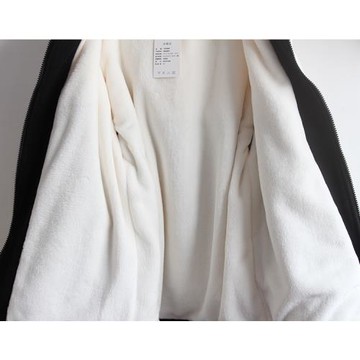 男女同款可愛軟妹風加厚斗篷外套笑臉貓口袋印花耳朵連帽毛呢大衣