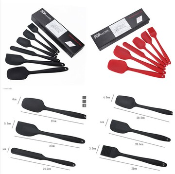 Silicone Mixing Batter Scraper Spatula set 硅膠奶油刮刀刷子