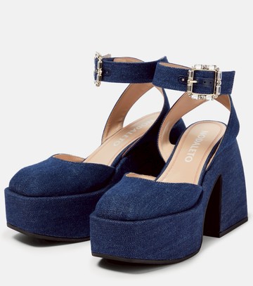 Nodaleto Bulla Sofia denim platform pumps