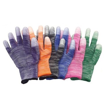 PU條紋塗指手套 花色PU塗指手套 耐磨防滑手套 塗膠手套修車彈性透氣勞保手套 贈品禮品