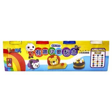FOOD超人 有趣小麥黏土經典組  黃色 + 紅色 + 藍色 + 白色  1組