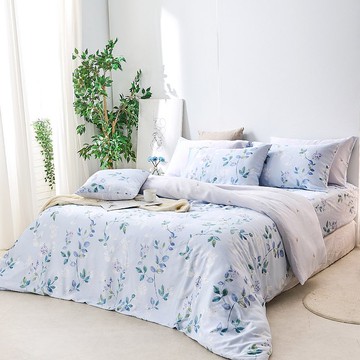 床包被套組-雙人/加大/ 40支萊賽爾天絲 / 藍染菁花 台灣製