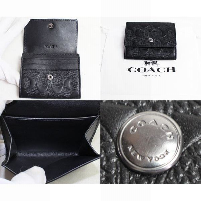 コーチ COACH コインケース 小銭入れ F75367 BLK クロスグレーン 