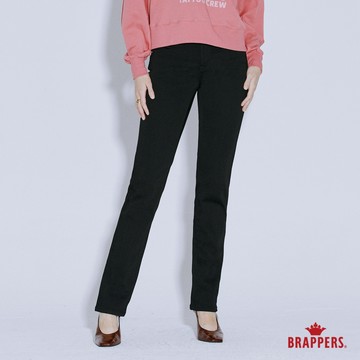 BRAPPERS 女款 中腰彈性保暖直筒褲-黑