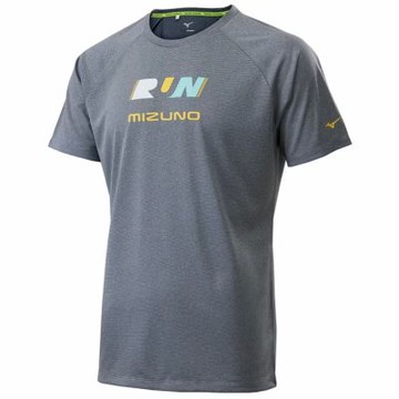 MIZUNO 美津濃 短袖上衣 男 女 中性 運動 路跑 吸濕排汗 麻灰 J2TAC50306