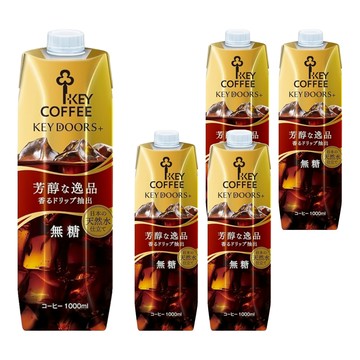 KEY COFFEE 無糖咖啡飲  1L  5瓶