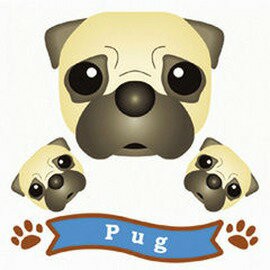 FIELD&POINT 超可愛狗狗車貼(黑白巴哥)