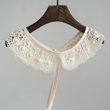 Babisoo 馬琳珍珠迷你圓領假領  均碼(6.5 x 95cm)  米色