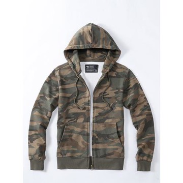 美式復古迷彩套裝衛衣連帽純棉針織外套黑色男士休閑上衣拉鏈夾克