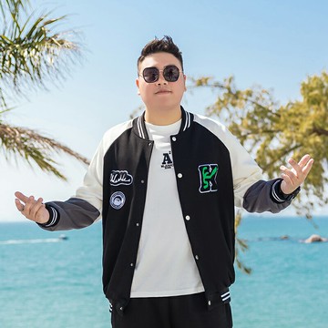 大碼棒球服外套男裝春秋季寬松休閑加肥加大青少年男士夾克胖子潮