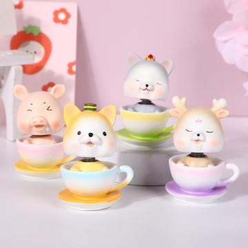 創意搖頭車載擺件動物樹脂工藝品卡通小擺件車內桌面裝飾禮品