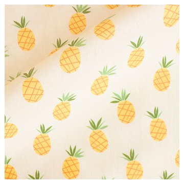 REUHOME DTP布料 黃色鳳梨款 100%純棉  1碼(110 x 90cm)  1條