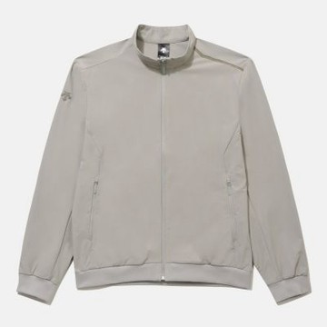 DESCENTE 外套 男 運動 立領防風外套 快排 MEN AIR-STRETCH BOMBER WIND BREAKER 米 SR121DWB22-BEIG