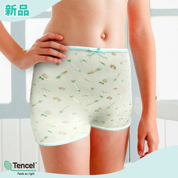 Annypepe 女童四角褲 奧地利天絲 QQ緹花 開心農場-嫩綠-140~150