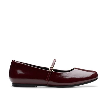Clarks 愛浪漫系列- Livia Sky女款斜圓頭設計瑪莉珍鞋(酒紅色) CLF84743C