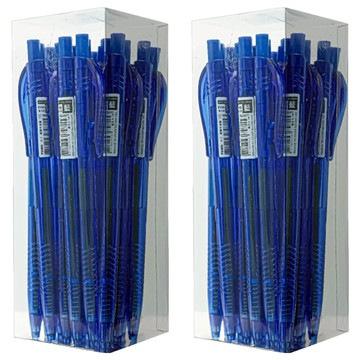 TOWO 東文 減塑中油筆 藍色 24入  2盒