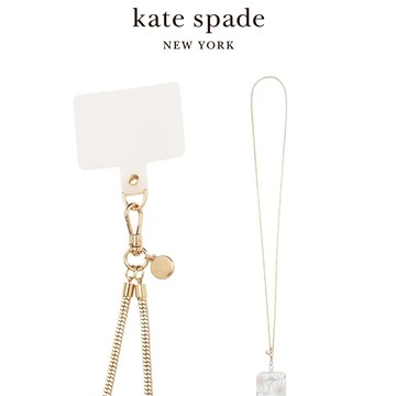 【kate spade】  精品手機斜跨鍊 金色蛇鍊