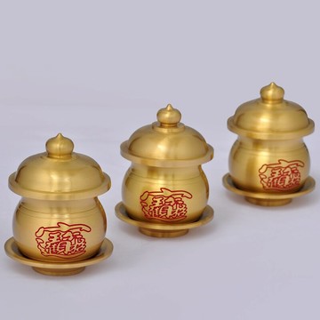 純銅凈水杯擺件佛前財神供水杯佛堂敬神圣水杯護法杯供佛杯工藝品