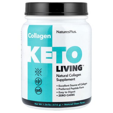 NaturesPlus, Keto Living™，天然膠原蛋白，1.36 磅（616 克）