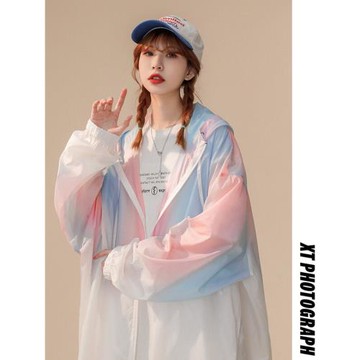 (免運)品牌旗下minette夏季冰絲防曬衣女薄款透氣連帽外套寬松時尚潮牌