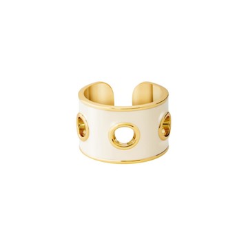 Bangle Up | Eyelet Ring 法國琺瑯鏤空C型戒指