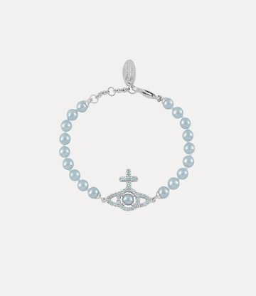 Vivienne Westwood Olympia Pearl Bracelet Platinum-light-blue-pearl-blue-cz Platinum-light-blue-pearl-blue-cz Women