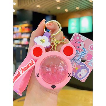 暴力熊星空杯漂浮流沙瓶鑰匙扣女掛件包包掛件公仔車鑰匙鏈小禮品