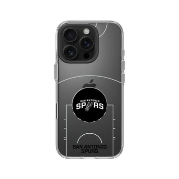 iPhone 16 Pro Clear Case（相機按鈕） 透明 - NBA - 球場系列-聖安東尼奧馬刺 San Antonio Spurs - Court