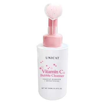 UNICAT 變臉貓 維他命C洗顏卸妝泡泡慕斯 附柔膚潔面刷  350ml  1瓶