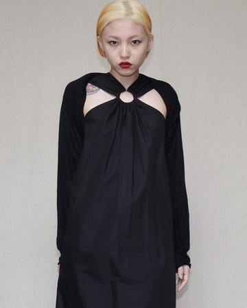 南瓜Vintage。LANVIN en Bleu 黑色 針織 袖透 開襟衫