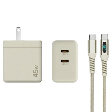 ITFIT 45W旅行充電組  米白色  1個