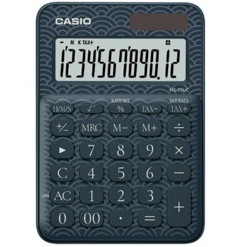 CASIO卡西歐 60周年限定特仕版 12位元傳統和風紋樣桌上型計算機-海波藍(MS-20UC-JBU)