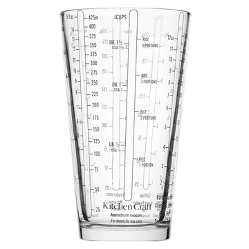 KitchenCraft 可微波玻璃量杯 425ml 透明色 精準測量 耐熱玻璃  1個
