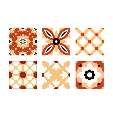 ins歐風花磚壁貼系列 花磚壁貼6片組 A款 20x20公分 PVC材質 防水防火防曬耐高溫  20 x 20cm  A17  1組