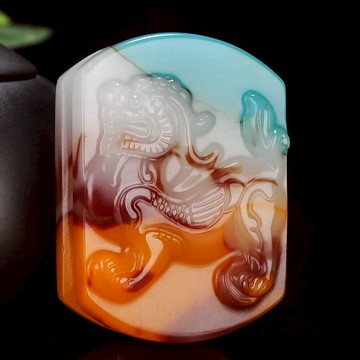 新疆和田玉七彩玉皮帶腰扣掛件男女款雞血玉麒麟腰帶扣玉石腰掛飾